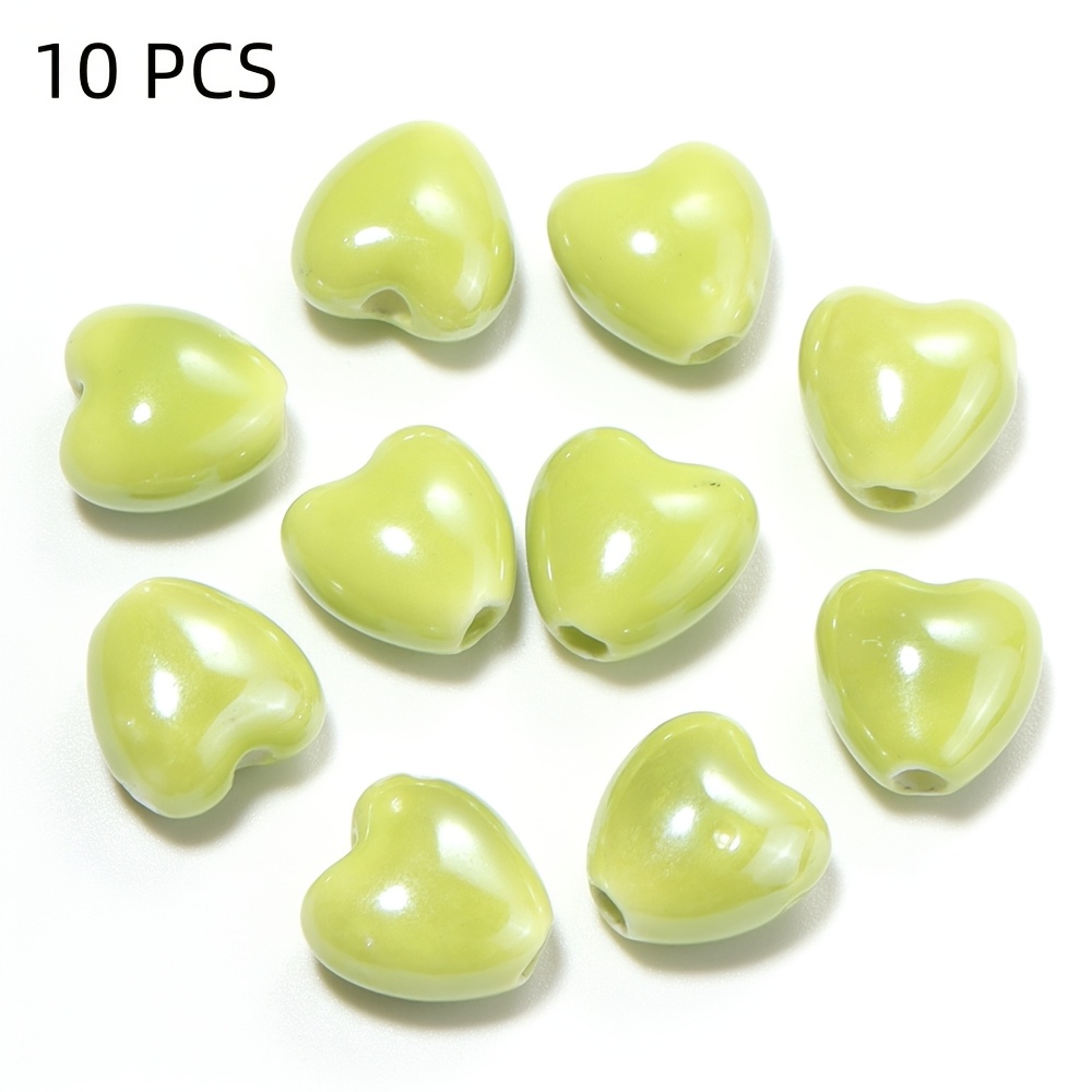 10pcs Multicolor Heart Loose Beads for DIY Jewelry Making